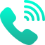 Teal-green phone call icon with handset on solid background – representing 24/7 free support at GS Trainings Pakistan.